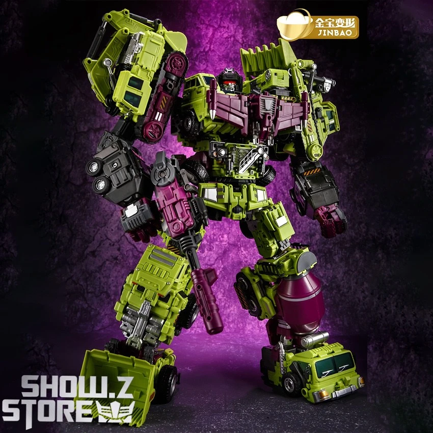 Jinbao DF03 Builder.D Devastator Green Version Set Of 6 Oversized Version 1 Jinbao DF03 Builder.D Devastator Green Version Set Of 6 Oversized Version